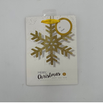 CHRISTMAS MED GLITTERED BAG GOLD SNOWFLAKE