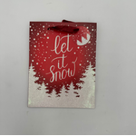 CHRISTMAS MED GLITTERED BAG SNOW