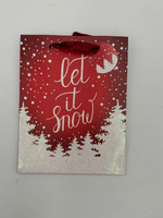 CHRISTMAS MED GLITTERED BAG SNOW