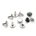 Top Brand Metal Rivets Nickelled Large 10mm (2 dozen sets)