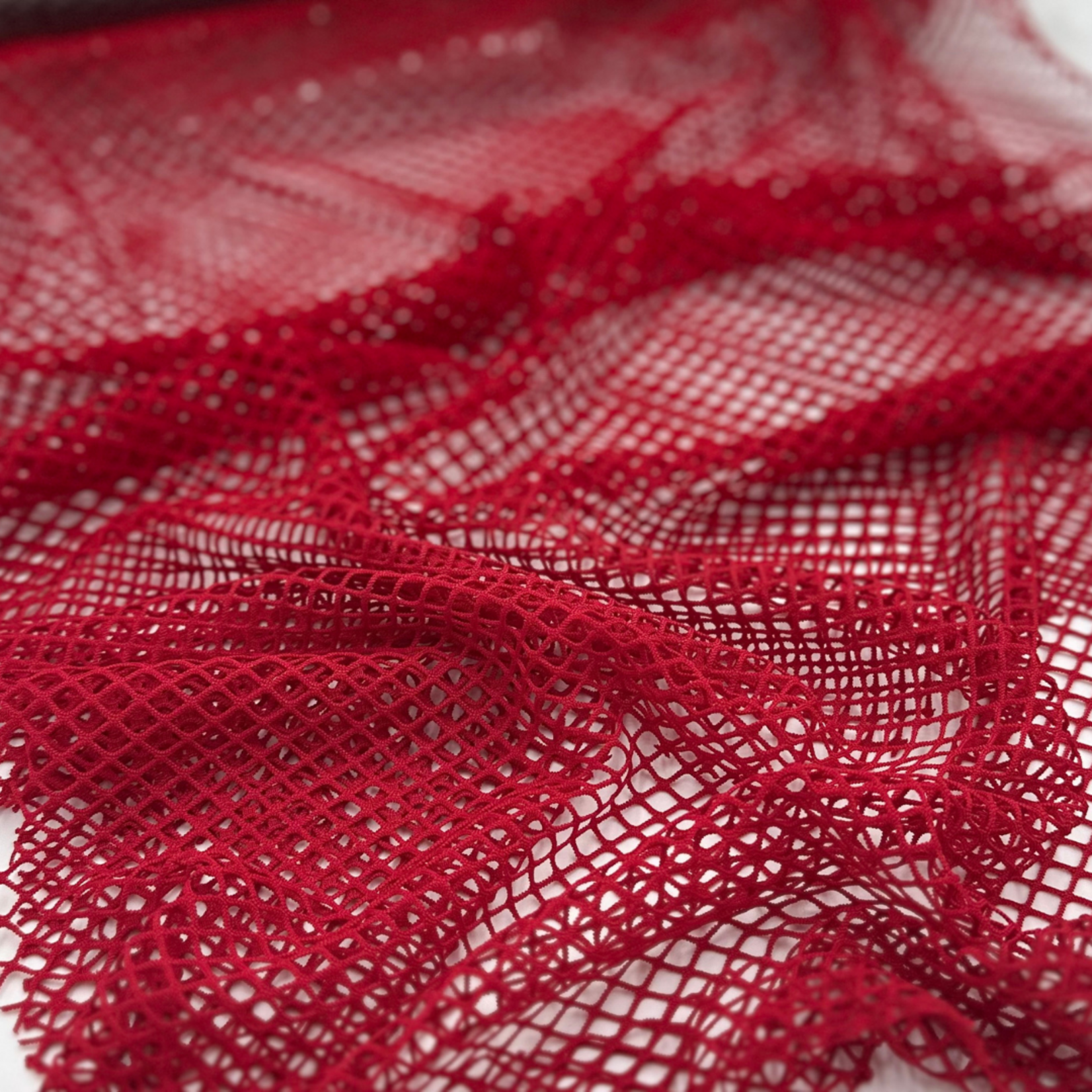Diamond Fishnet Solid - Red