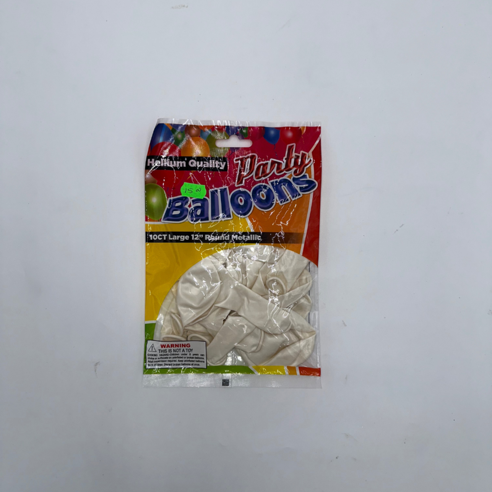 10PC WHITE PEARLIZED BALLOON