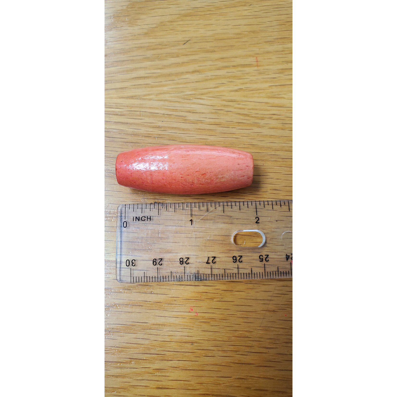 Wooden Beads Orange 2 Inch Oval  (12 pieces)