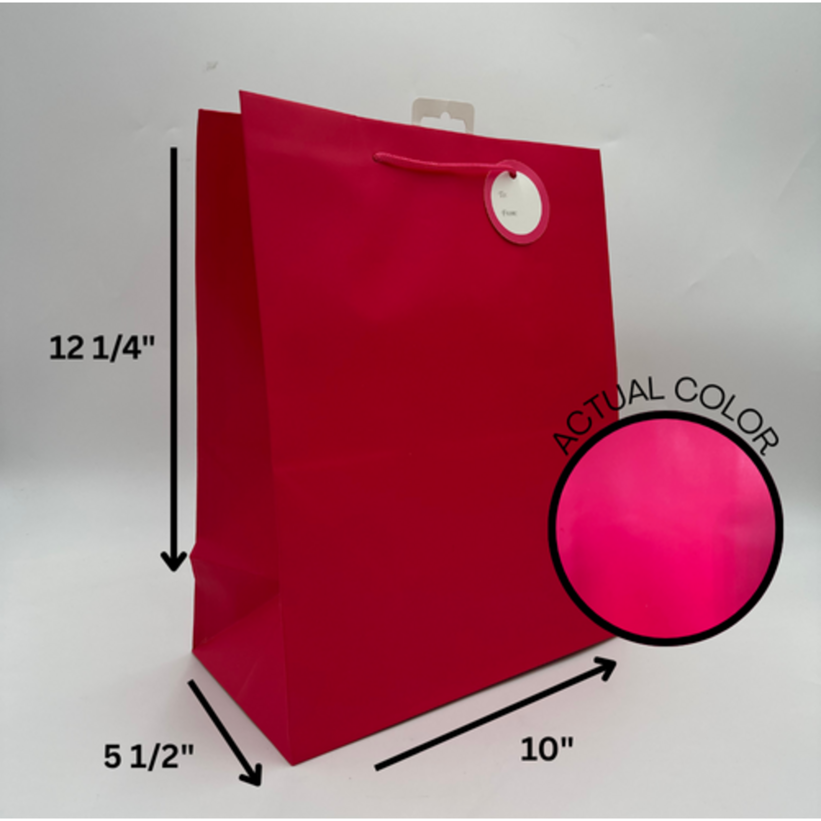 SOLID COLOR LGE BAG; MATTE FUCHSIA