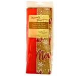 10CT STEP FOLD XMAS PRINTED TISSUE, MERRY XMAS&RED