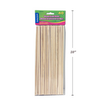 60 Pcs Round Wood Sticks Natural 200X5Mm