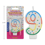 Numbered Birthday Candle #9