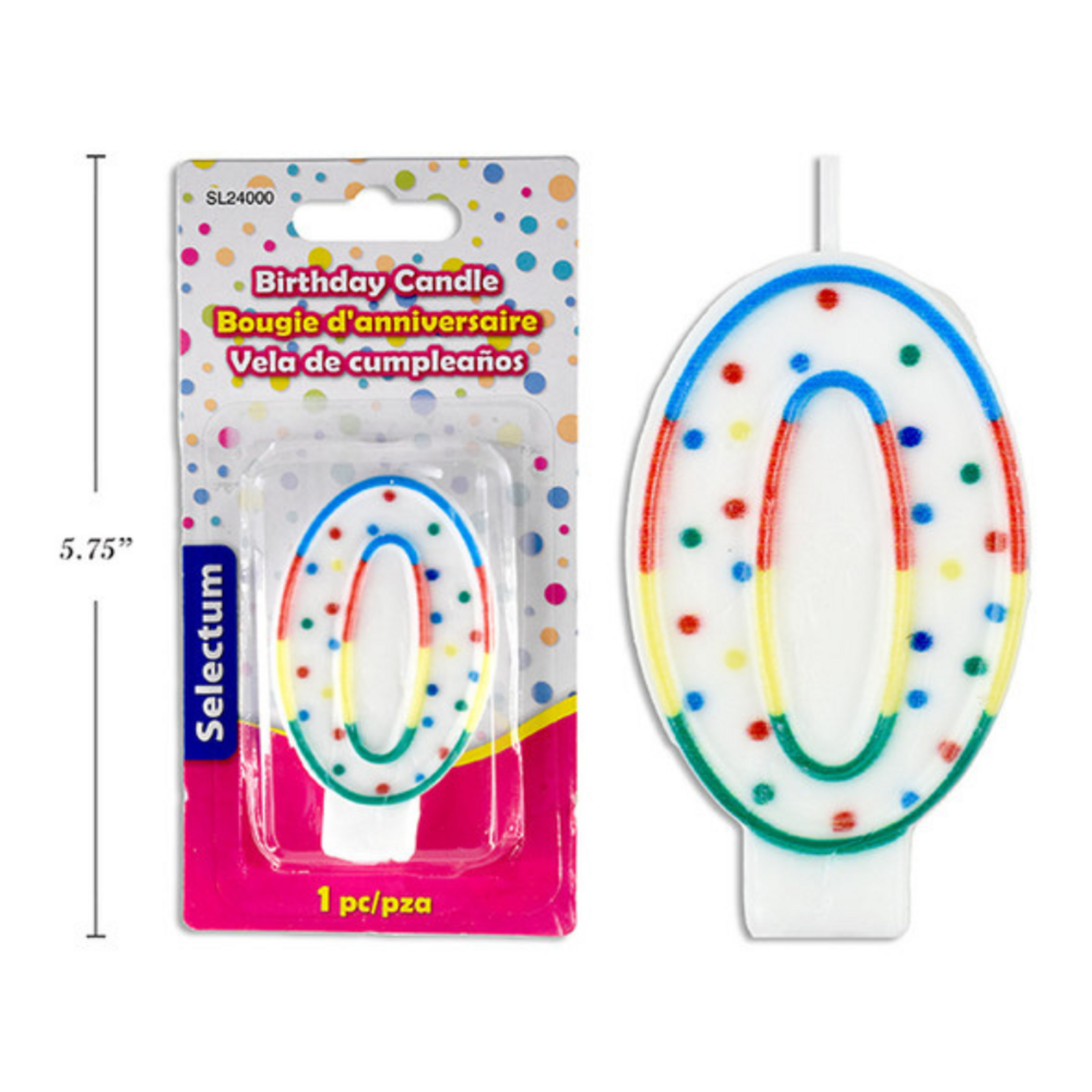 "NUMBERED BIRTHDAY CANDLE #0 "