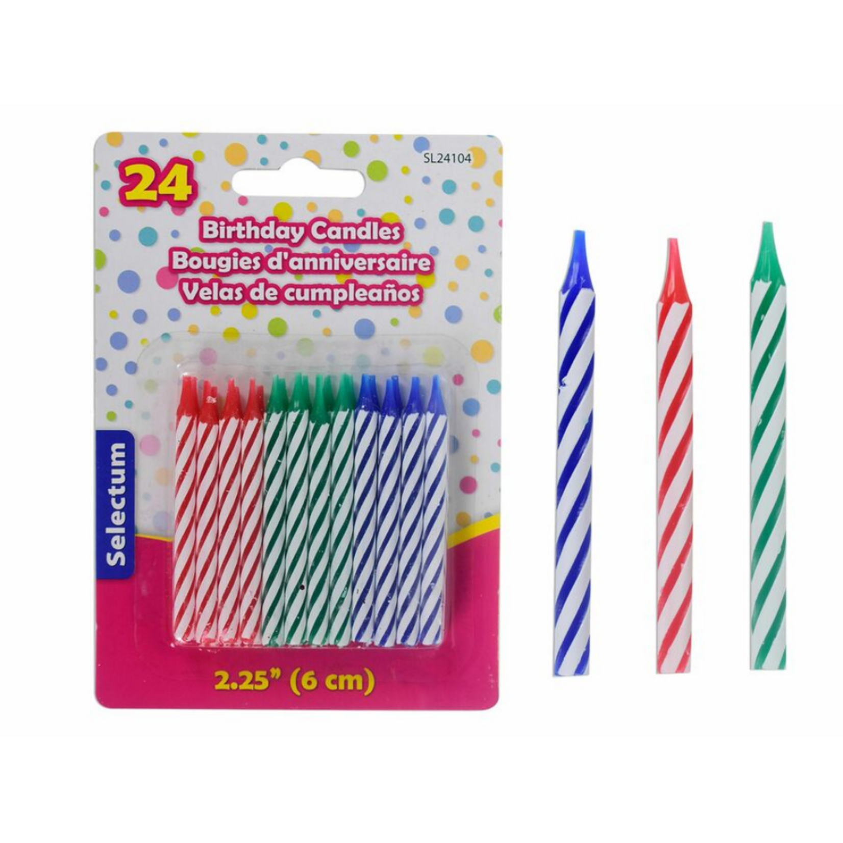 Birthday Candles 24 Pk Asst