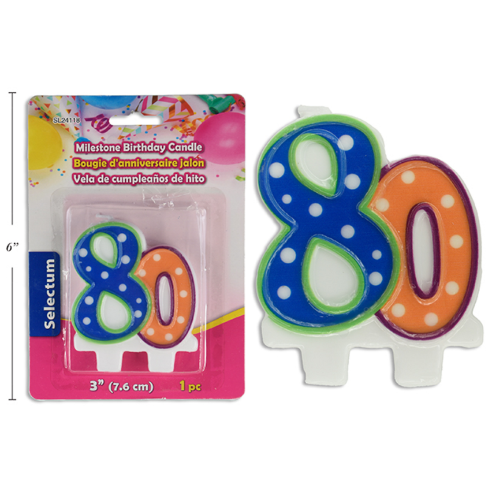 3" Milestone Birthday Candle #80