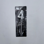 "9"" Silver Cake Topper with stem & ribbon #4 "