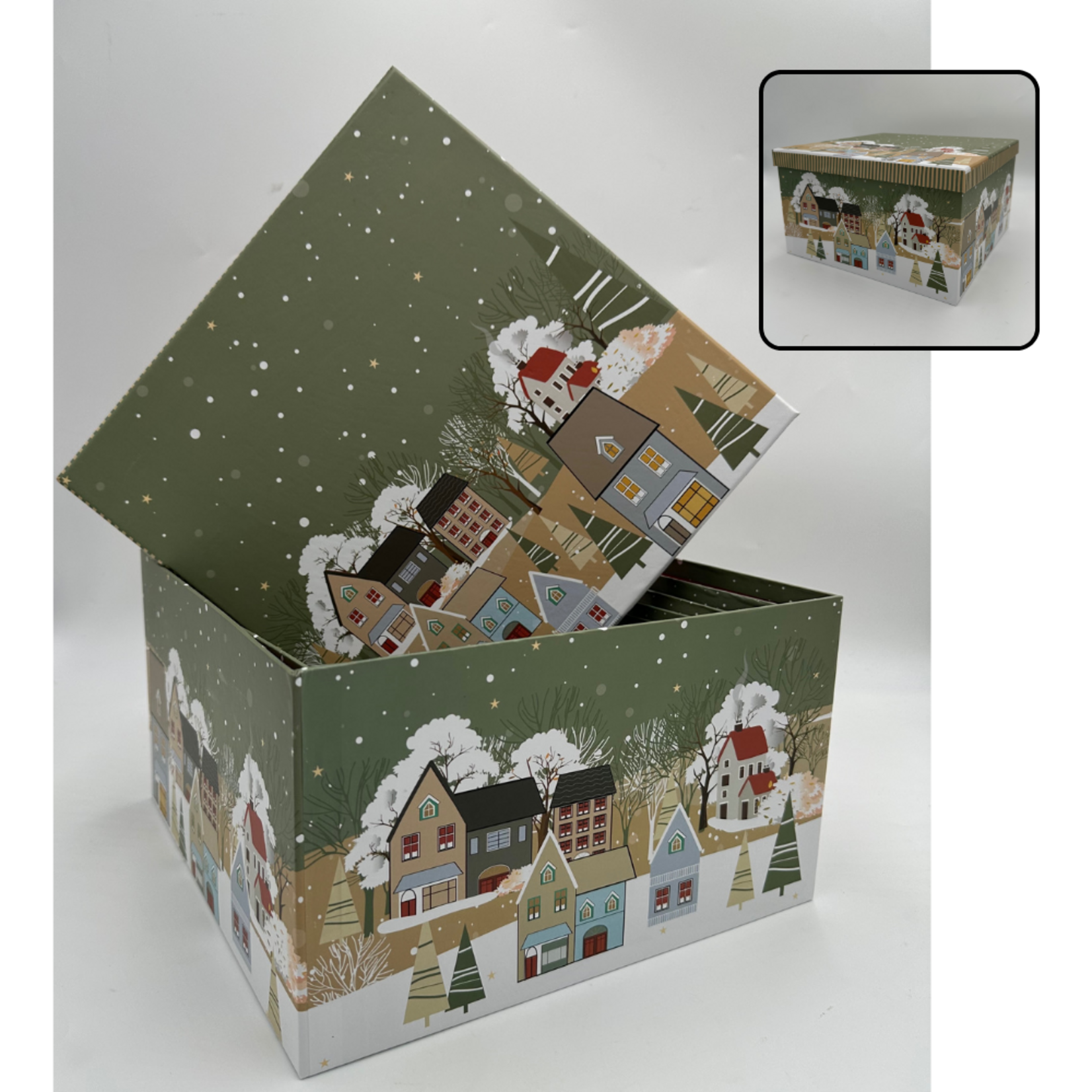 Xmas Printed Square Gift Box #2