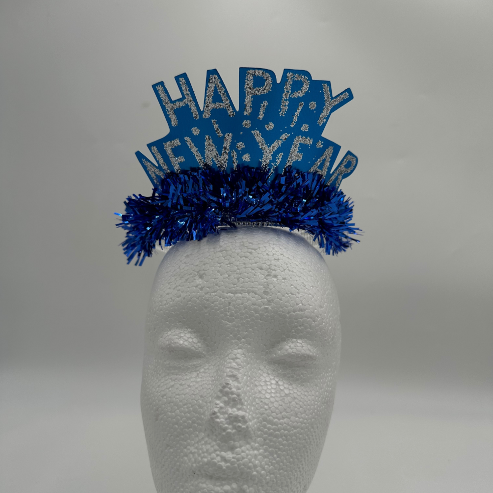 Glitter Happy New Year Tiaras with Metallic Fringe/tinsel