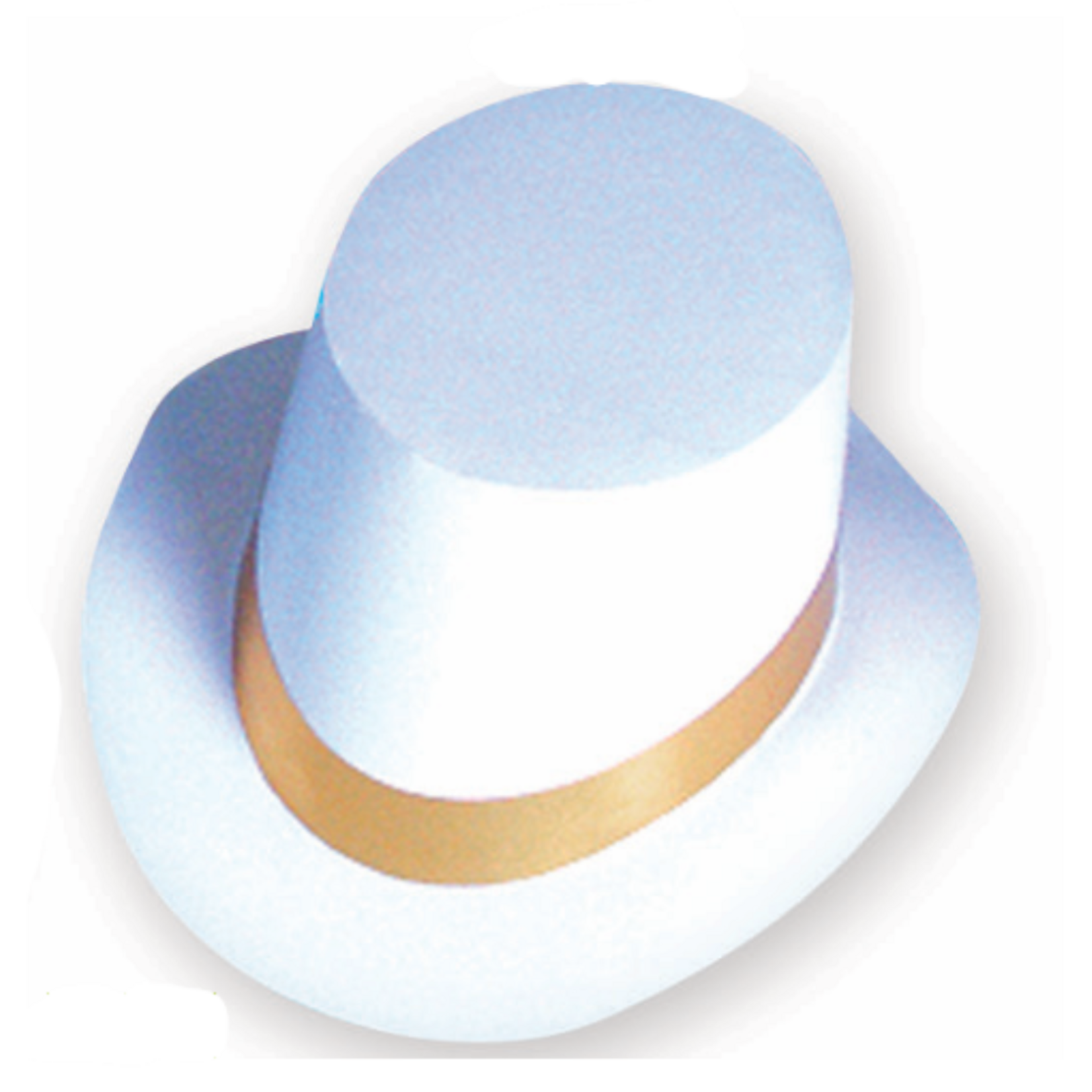 White Top Hat  White and Gold