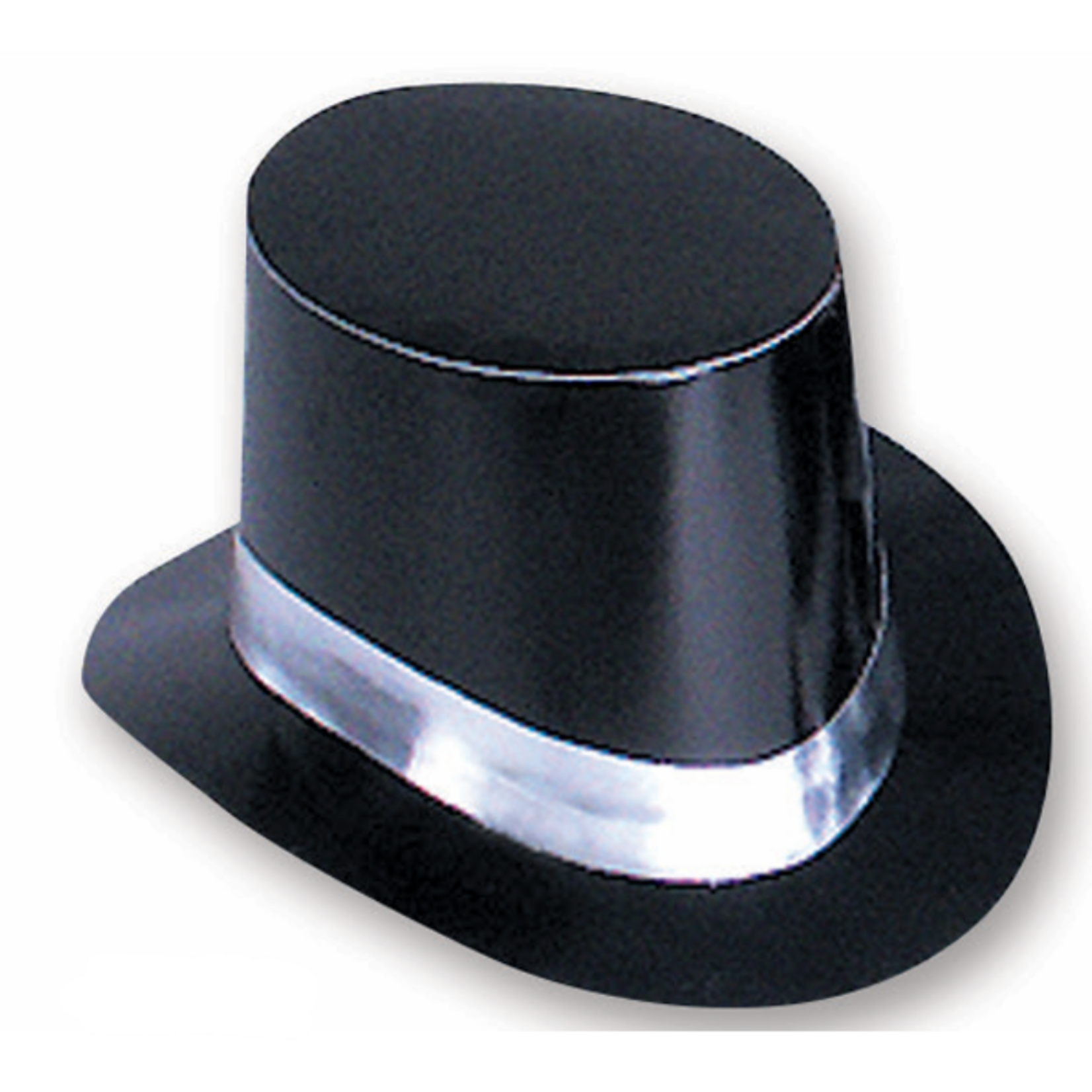 Black Top Hat  Black and Silver