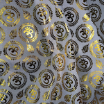 Religious Om Pattern Lame  -White