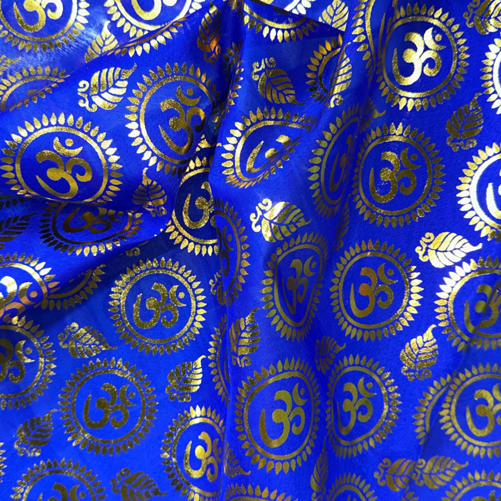 Religious Om Pattern Lame  - Royal Blue (#7)