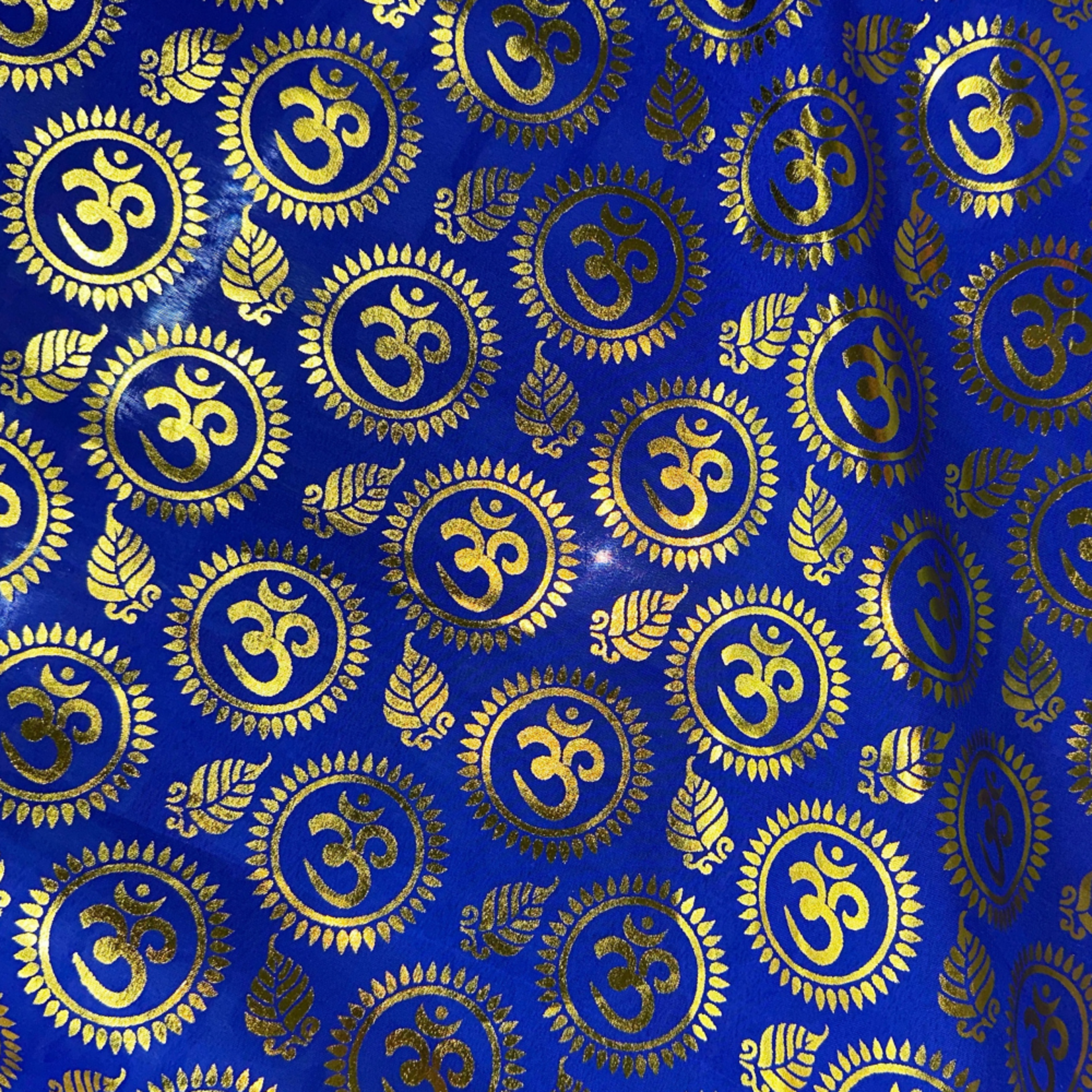 Religious Om Pattern Lame  - Royal Blue (#7)