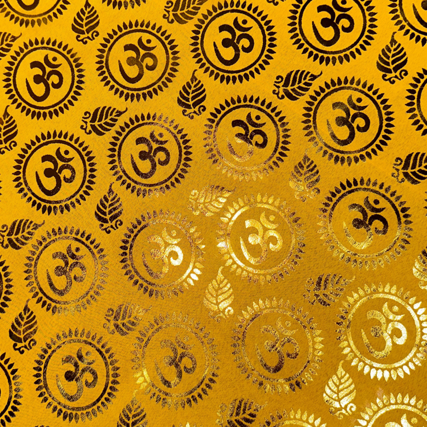 Religious Om Pattern Lame  - Yellow (#4)
