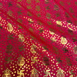 Religious Swastika Pattern Lame  - Red (#2)