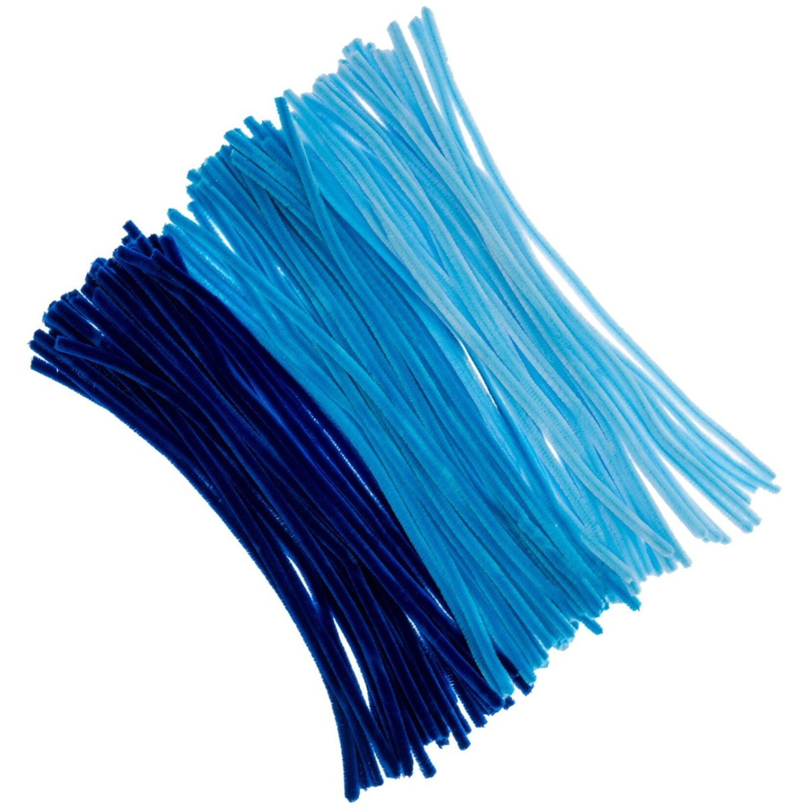 Mix  100pcs 12in Multi Color Pipe Cleaners/Chenille Stems 6mm Blue Mix
