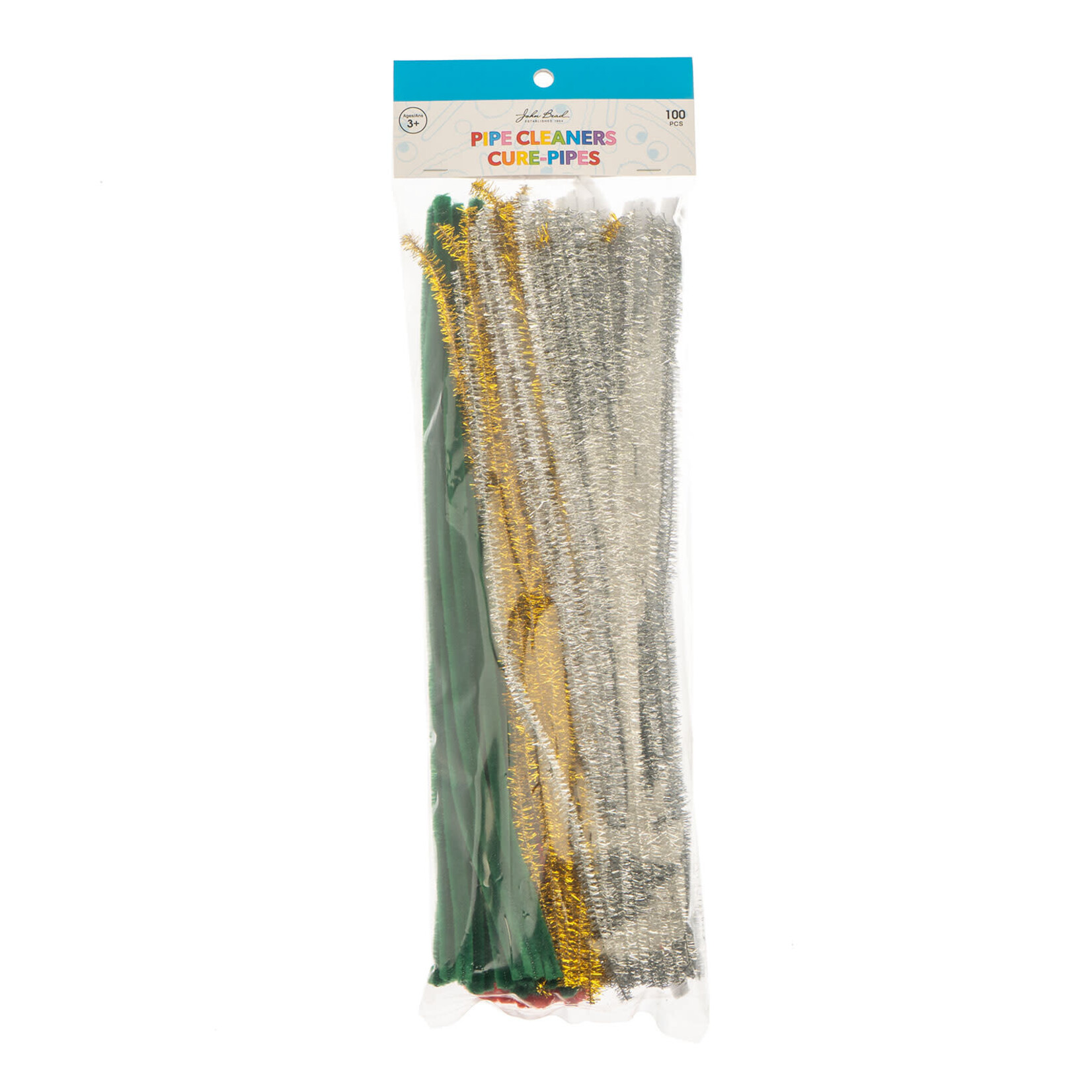 Pipe Cleaners/Chenille Stems 6mm Christmas Mix 100pcs 12in Multi Color/ 2 Glitter Colors