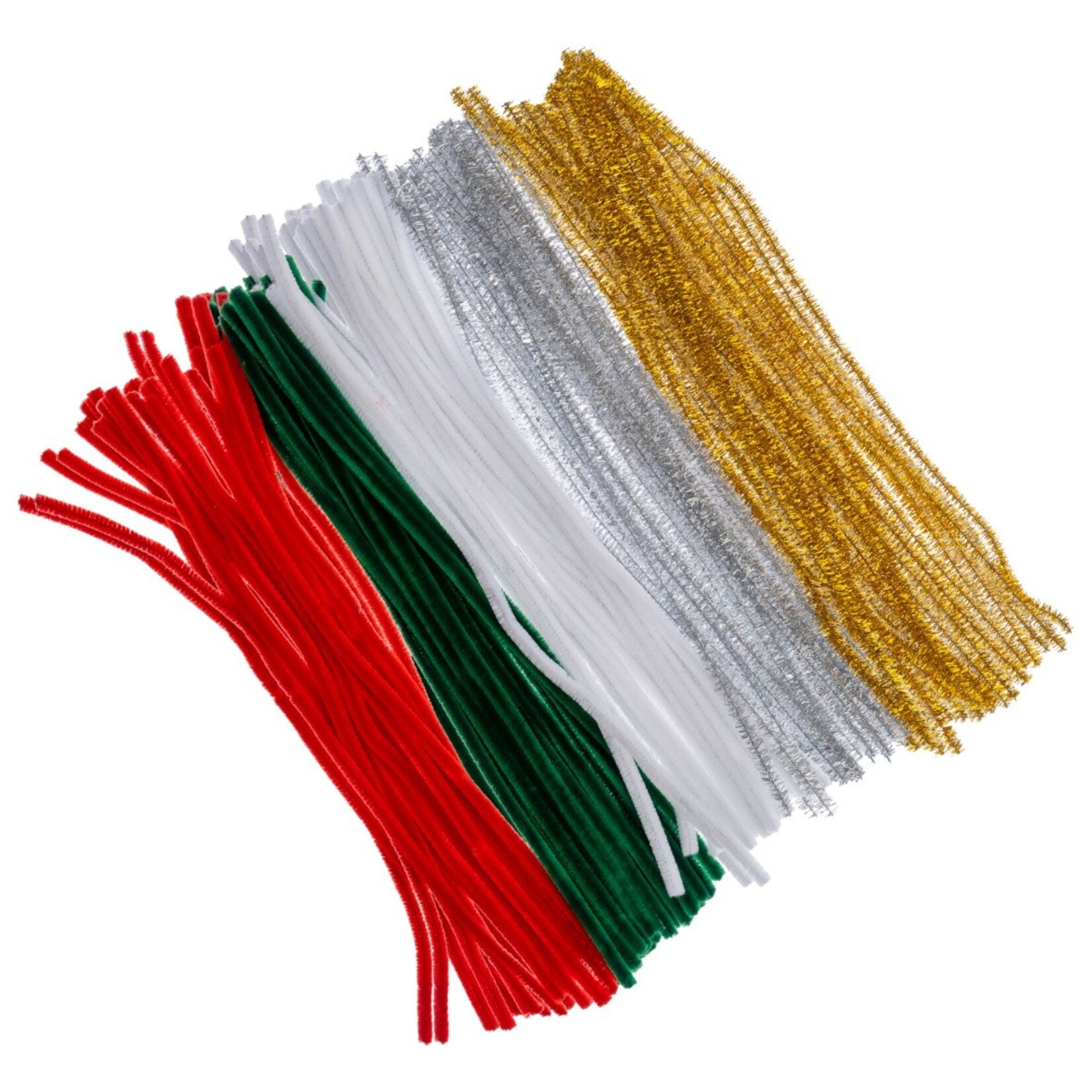 Pipe Cleaners/Chenille Stems 6mm Christmas Mix 100pcs 12in Multi Color/ 2 Glitter Colors