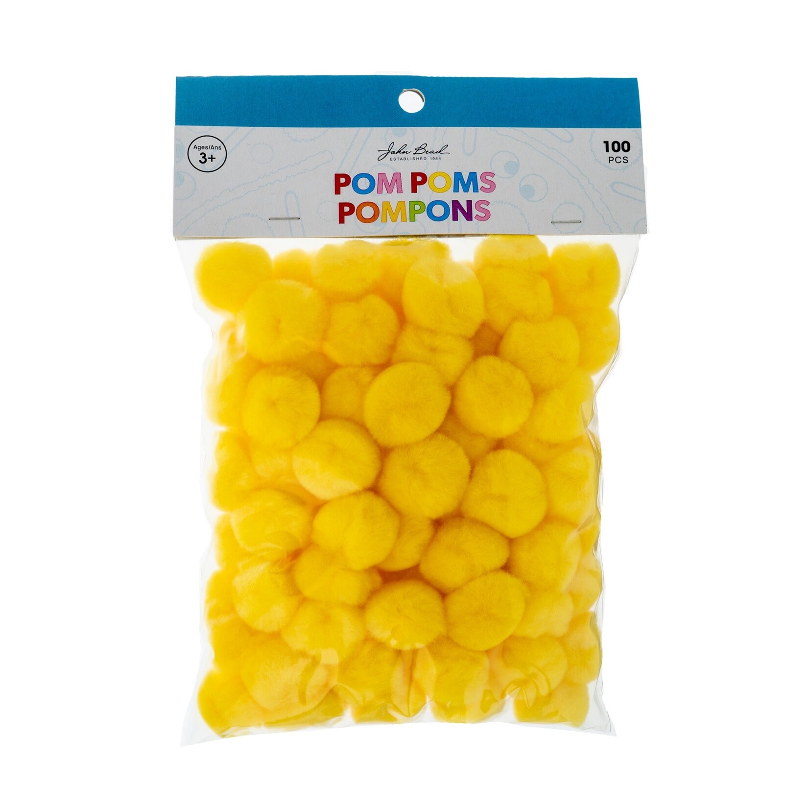Pom Poms 100pcs 1in Yellow