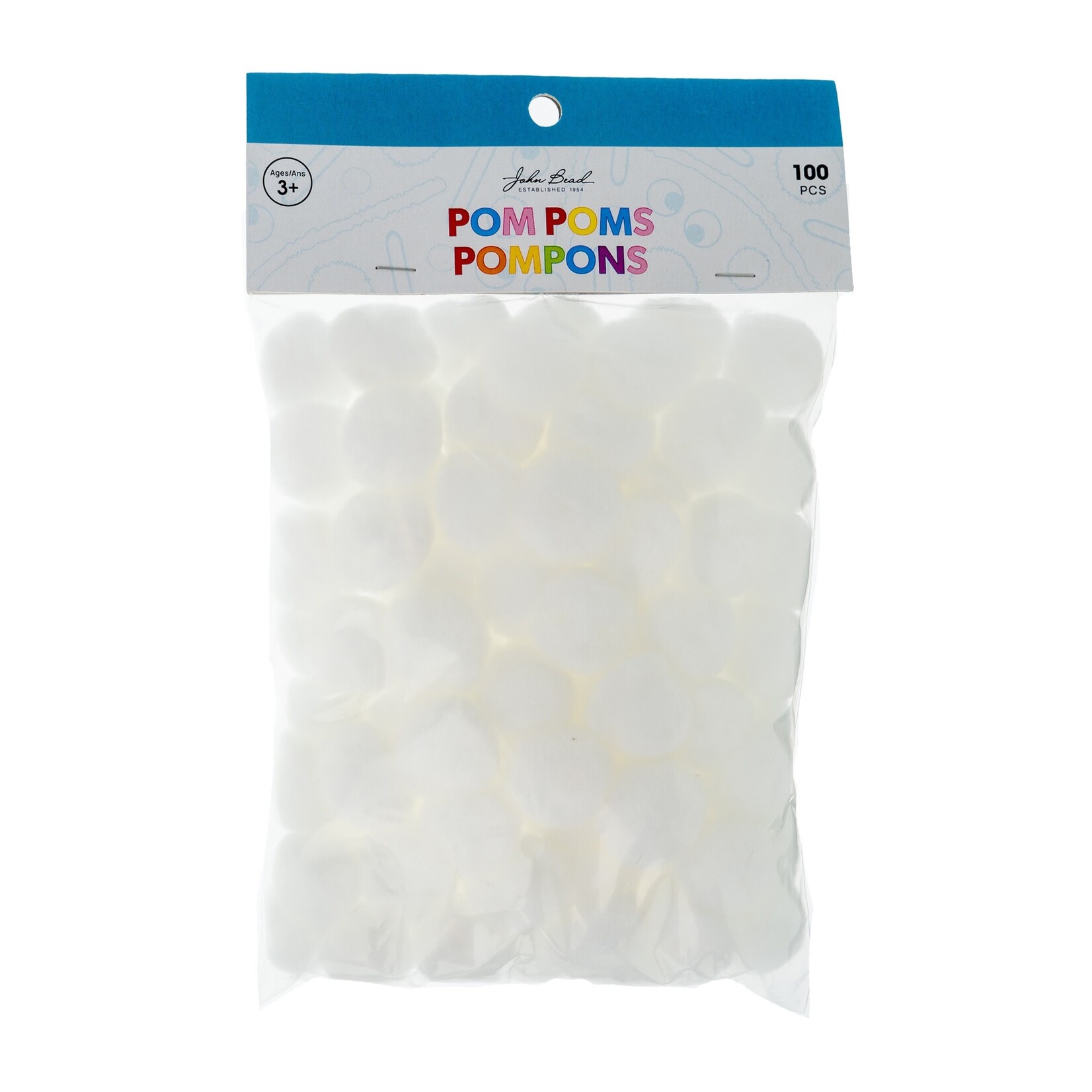 Pom Poms 100pcs 1in White