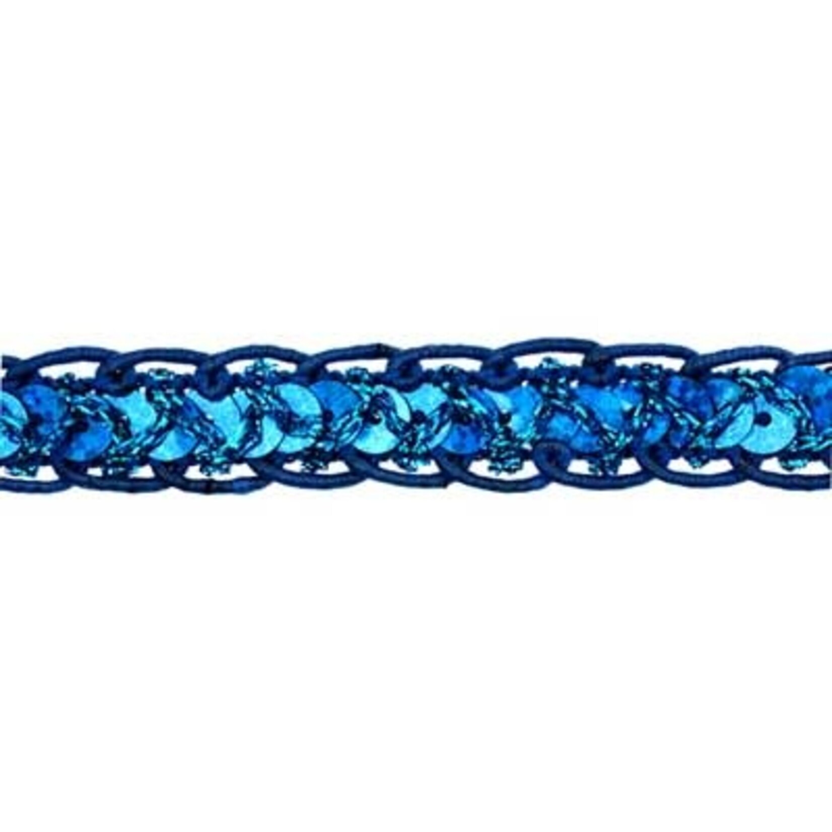 Sequin 6mm Round Trim Royal Blue Hologram (15mm Wide) apx 20yd