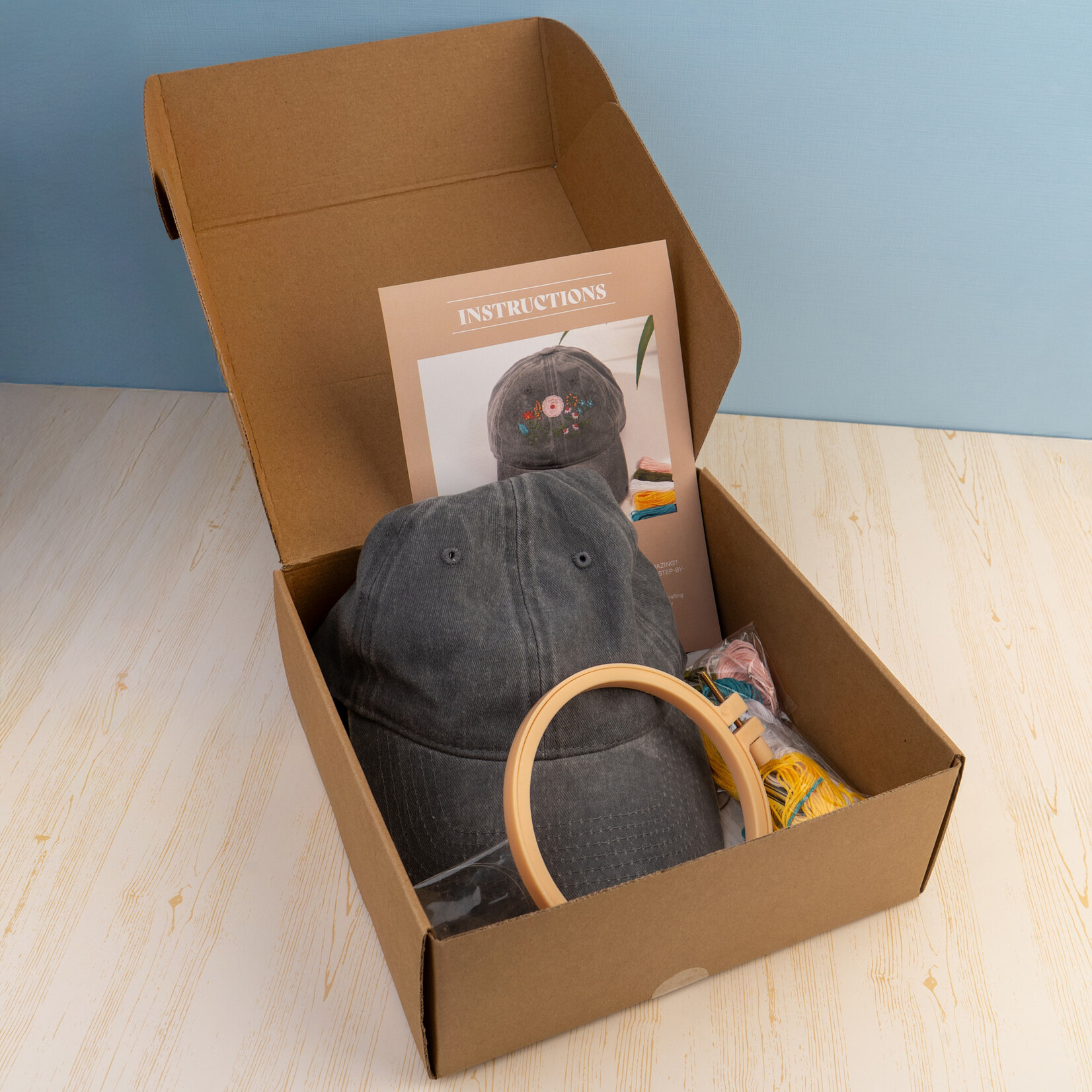 Embroidery- DIY Hat Kit 12pcs Multicolor