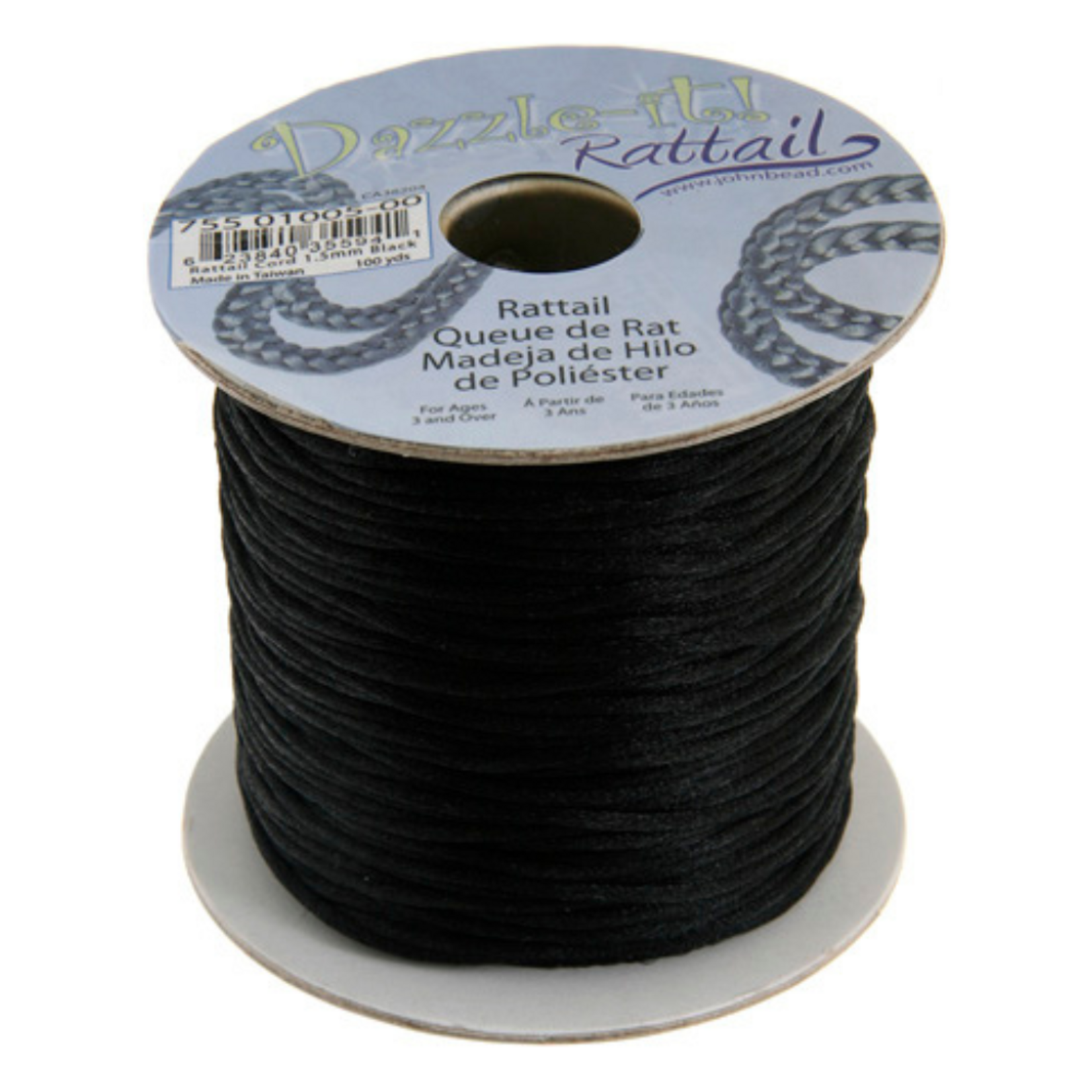 Rattail Cord 1.5mm (100 yards)  Black