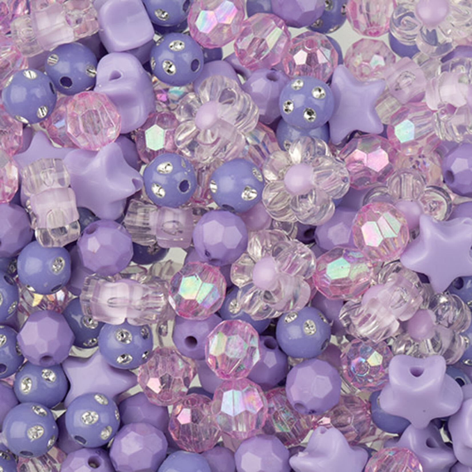 Craft Beads Star Mix 70g (apx 260pcs) Purple