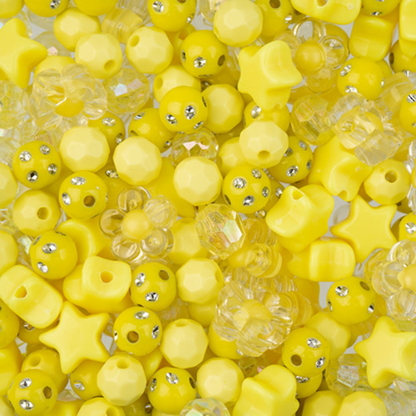 Craft Beads Star Mix 70g (apx 260pcs) Yellow