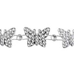 Plastic Trim Diamond cut  Butterfly 19mm Silver