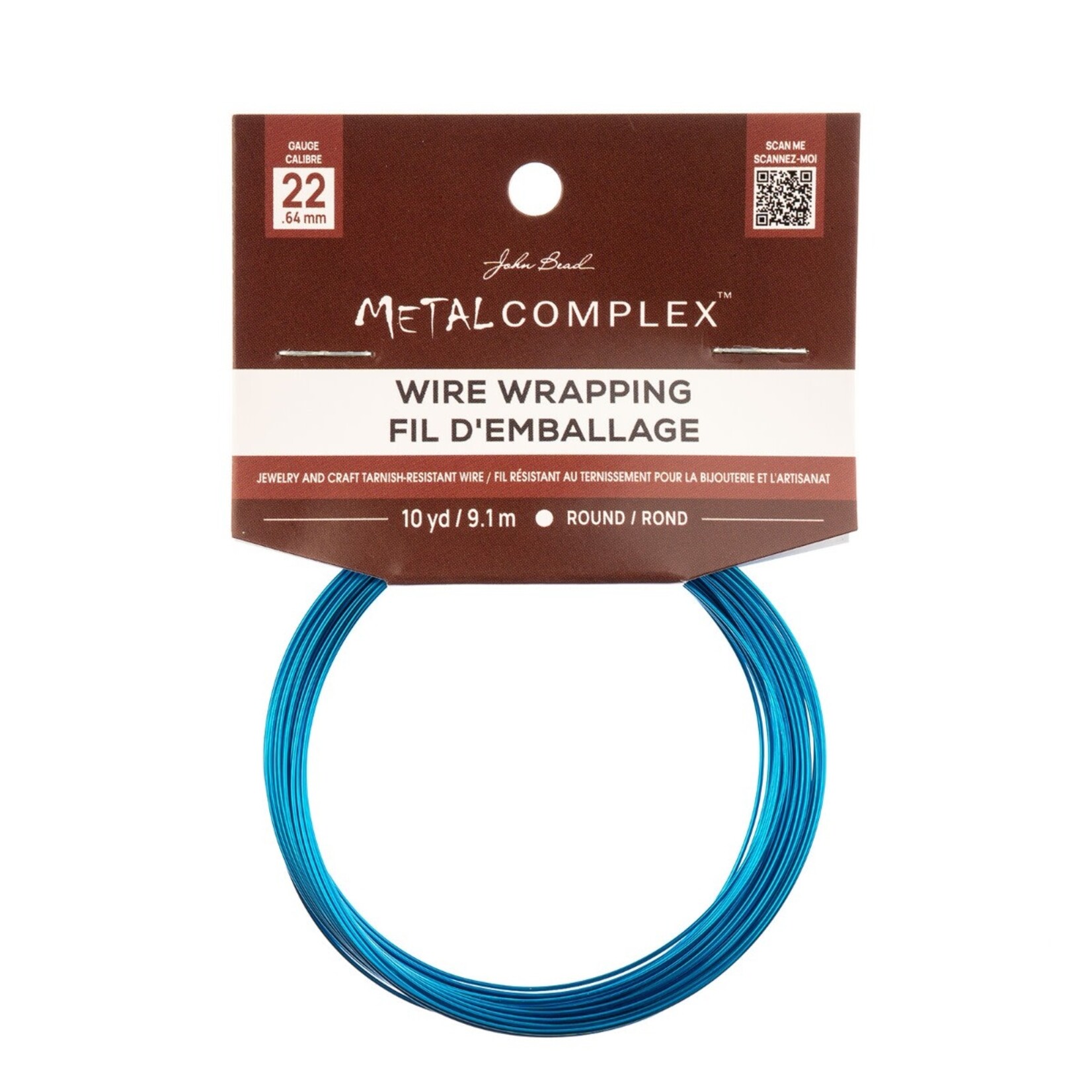 "Metal Complex Colored Copper Wire No- Tarnish Medium 22ga (0.64mm) 30ft (9.144m) Dark Blue"