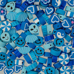 Craft Beads Clay Mix Shapes120pcs Blue