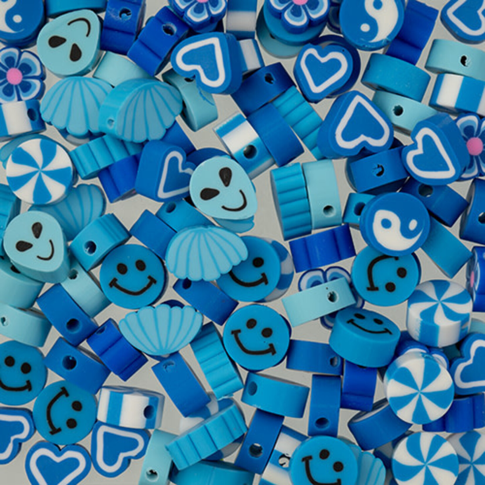 Craft Beads Clay Mix Shapes120pcs Blue