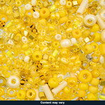 Czech Seed Bead 50g Yellow Assorted Mix