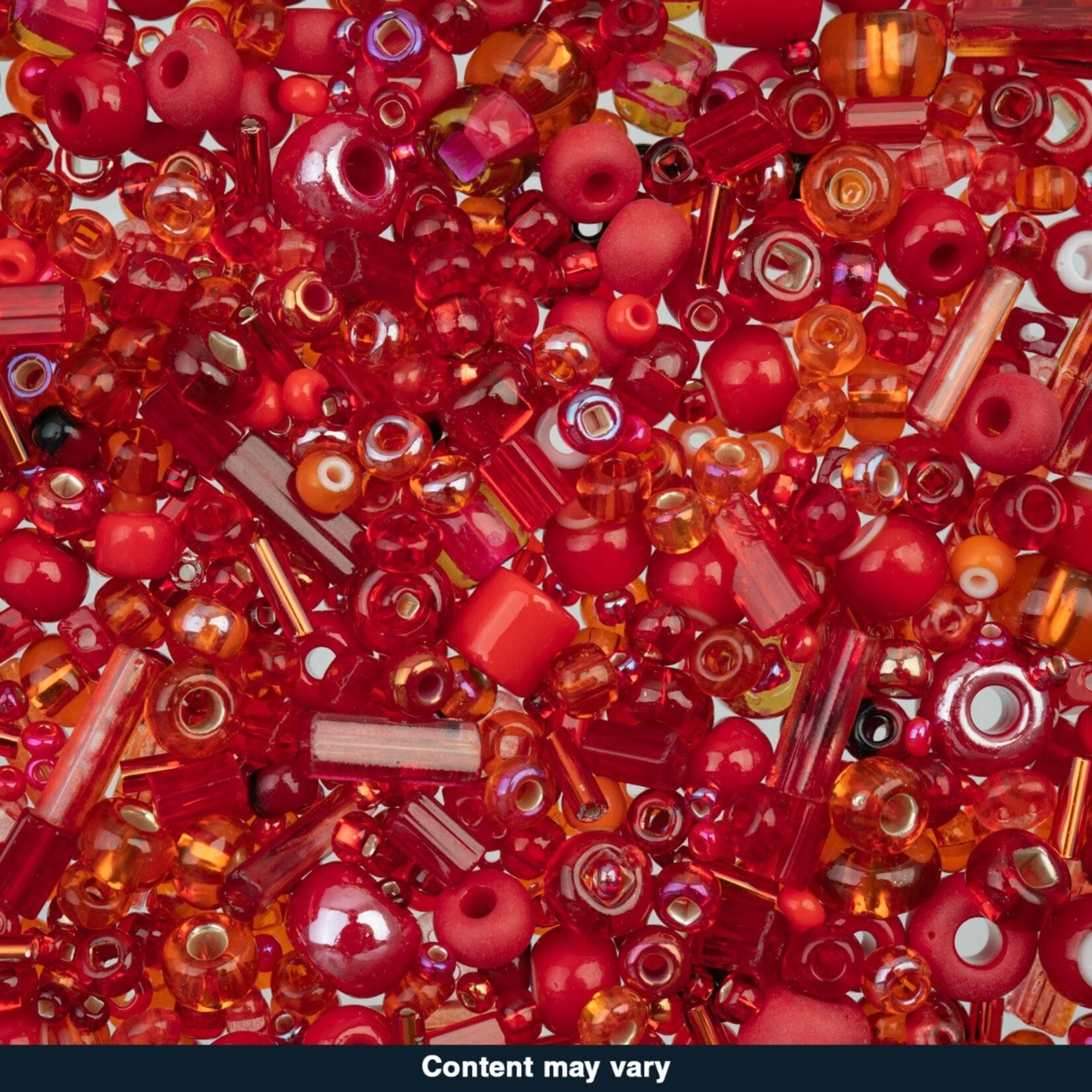 Czech Seed Bead 50g Red Assorted Mix