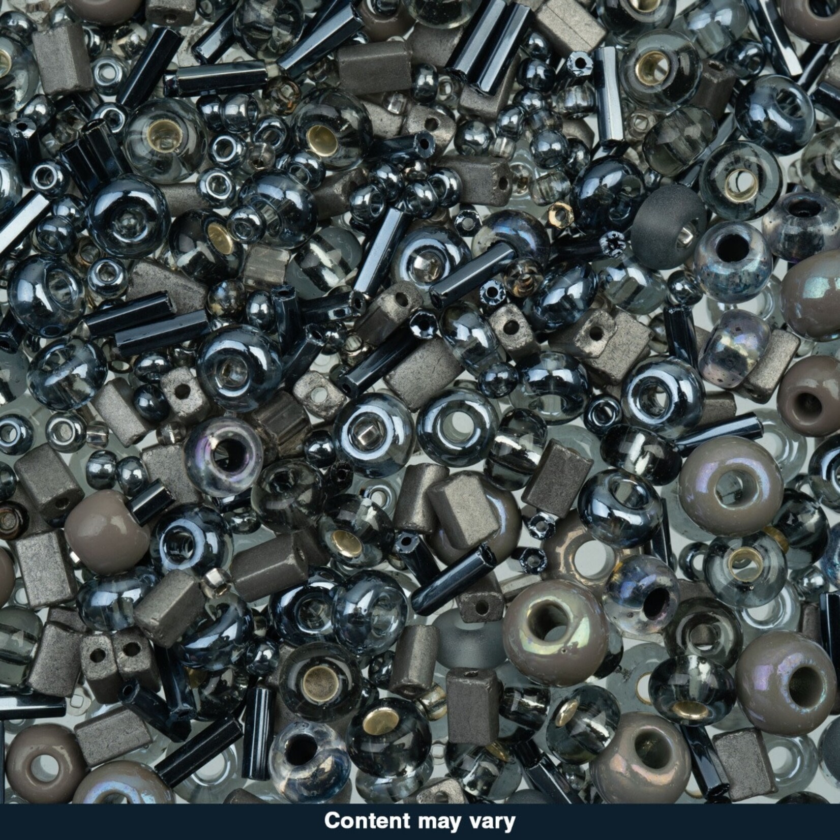 Czech Seed Bead 50g Greys Assorted Mix