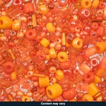 Czech Seed Bead 50g Orange Assorted Mix