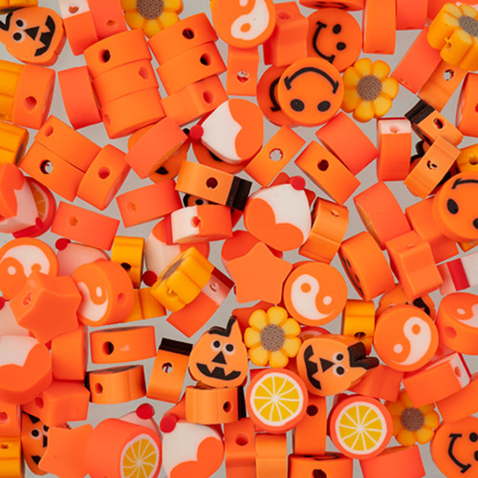 Craft Beads Clay Mix Shapes120pcs Orange