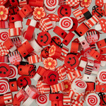 Craft Beads Clay Mix Shapes120pcs Red