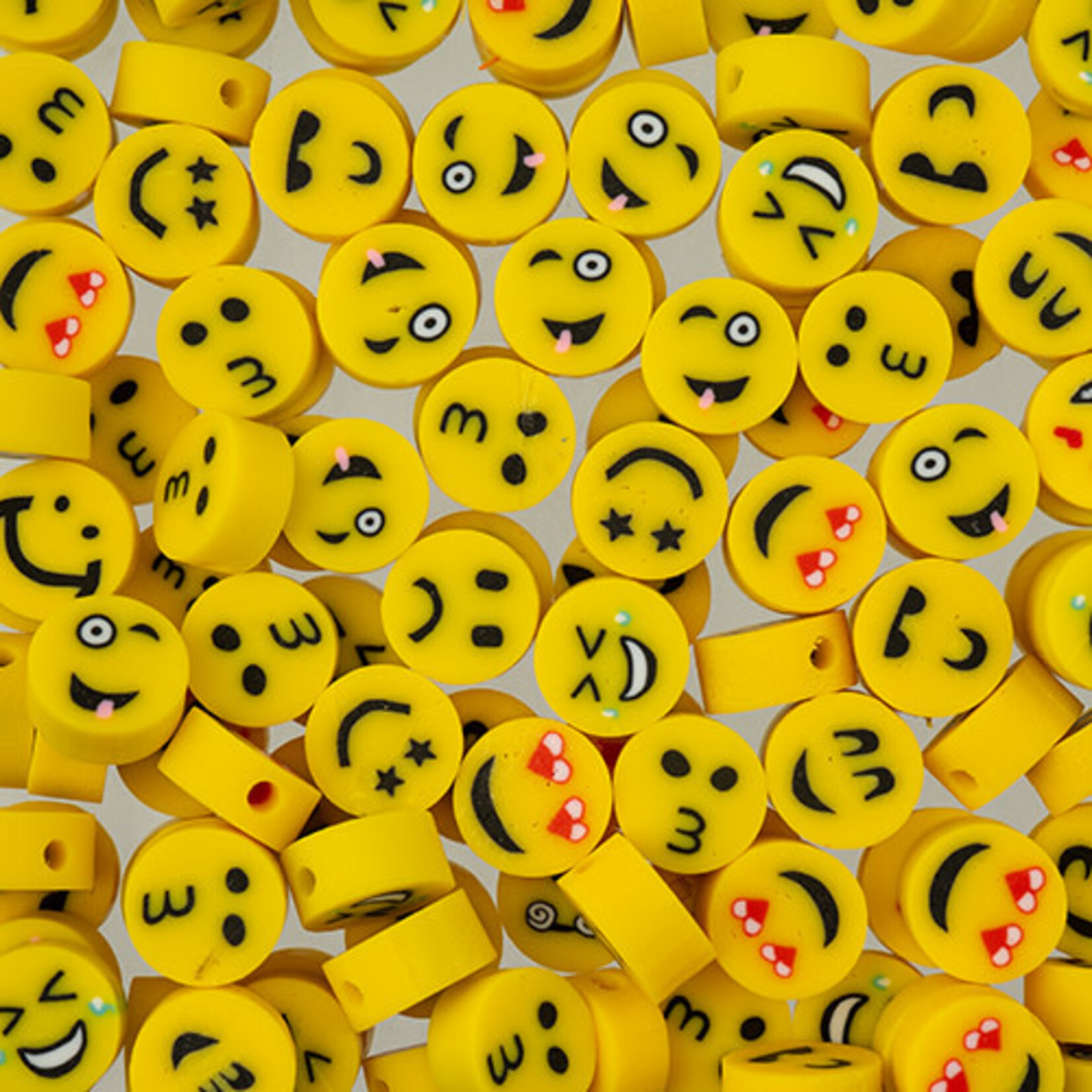 Craft Beads Faces Clay Mix 120pcs Yellow