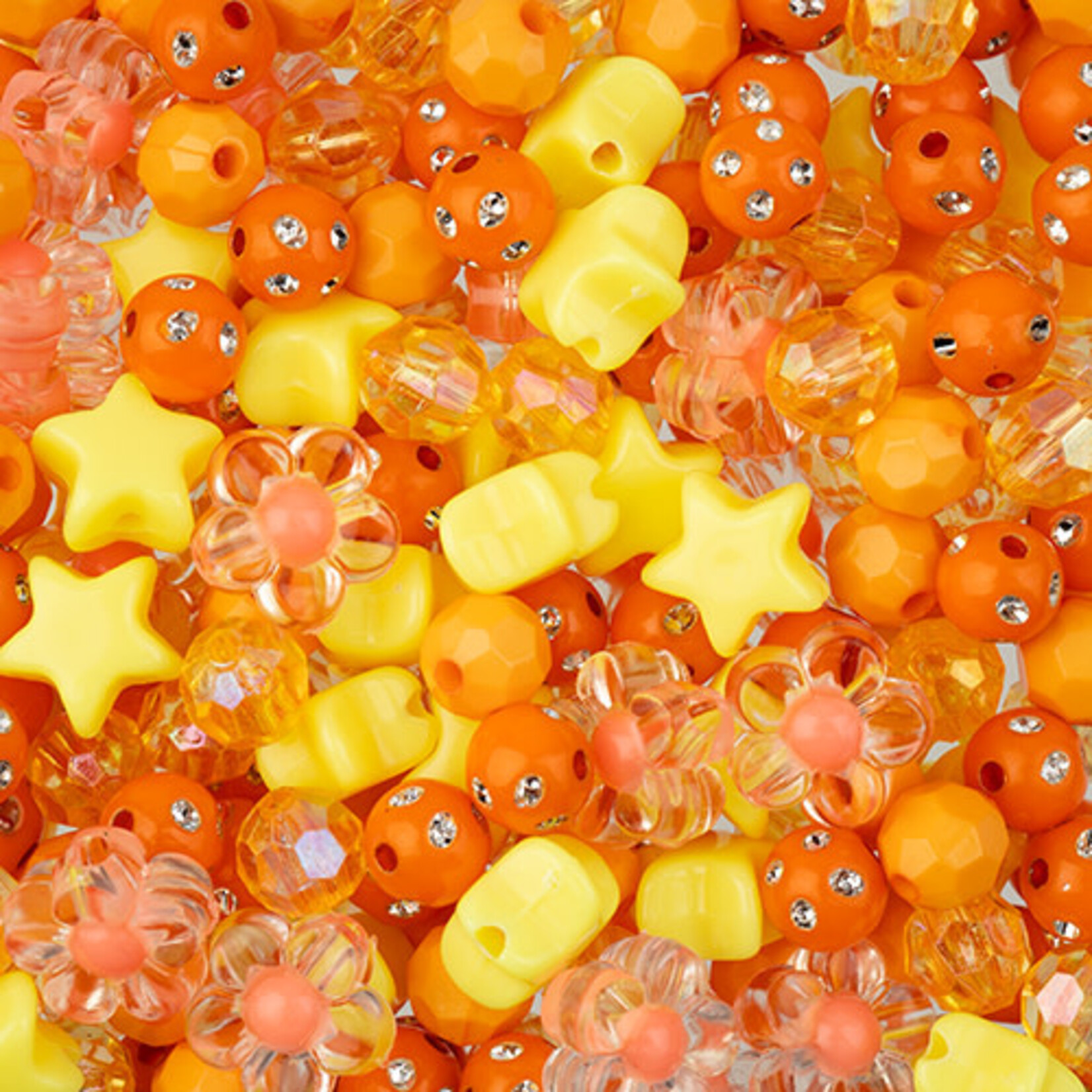 Craft Beads Star Mix 70g (apx 260pcs) Orange