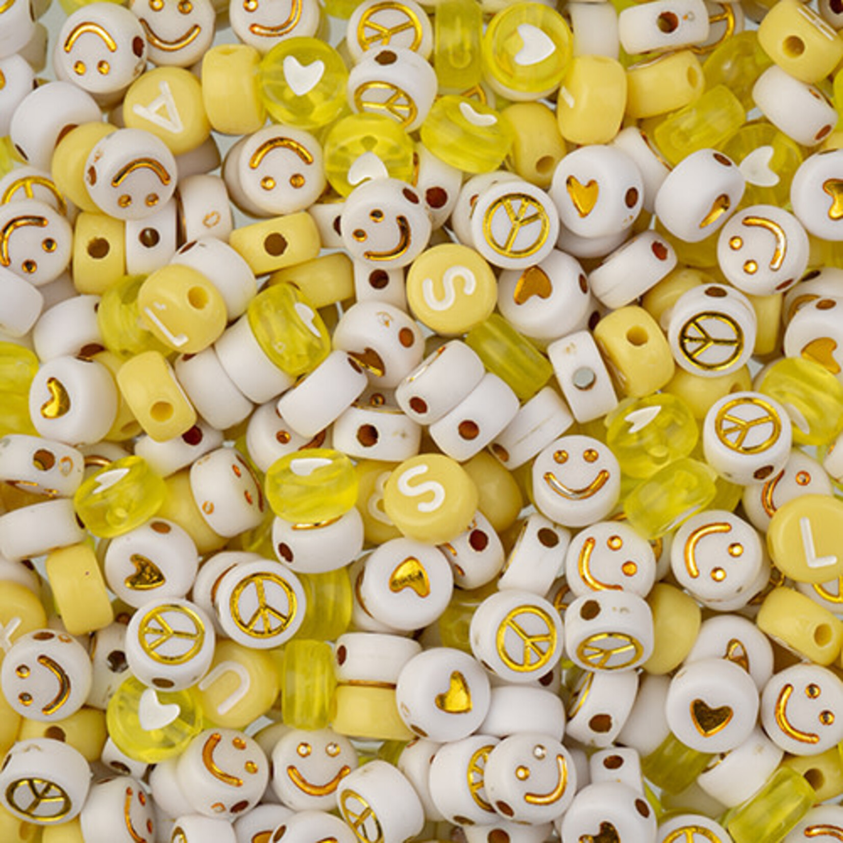 Craft Beads Mix Discs/Square 72g (apx 500pcs) Yellow