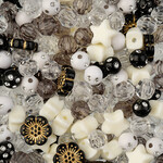Craft Beads Star Mix 70g (apx 260pcs) Black and White