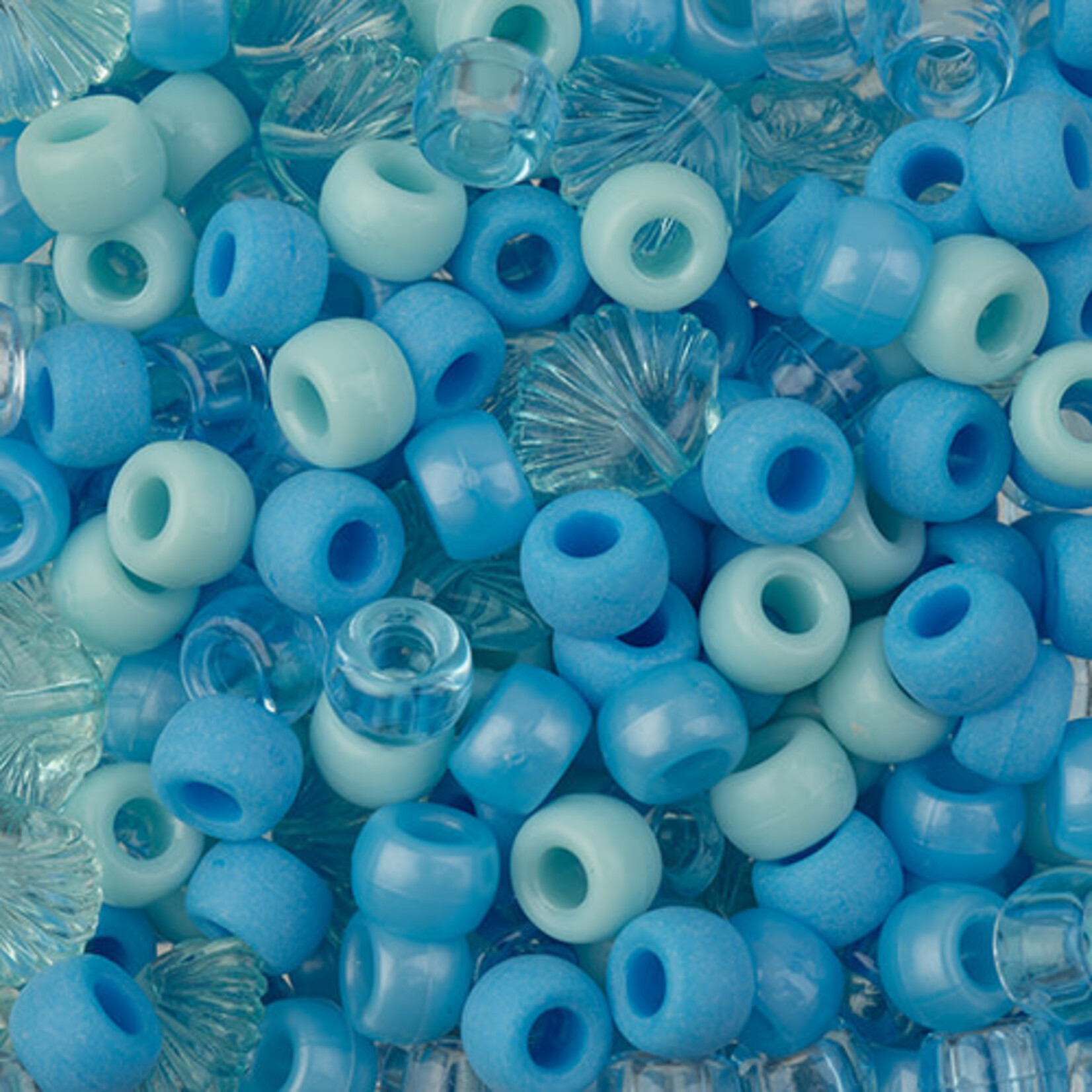 Craft Beads Pony Mix 120g (apx 305pcs) Blue