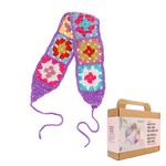 Granny Square Headband- Crochet DIY Kit 14pcs Multicolor